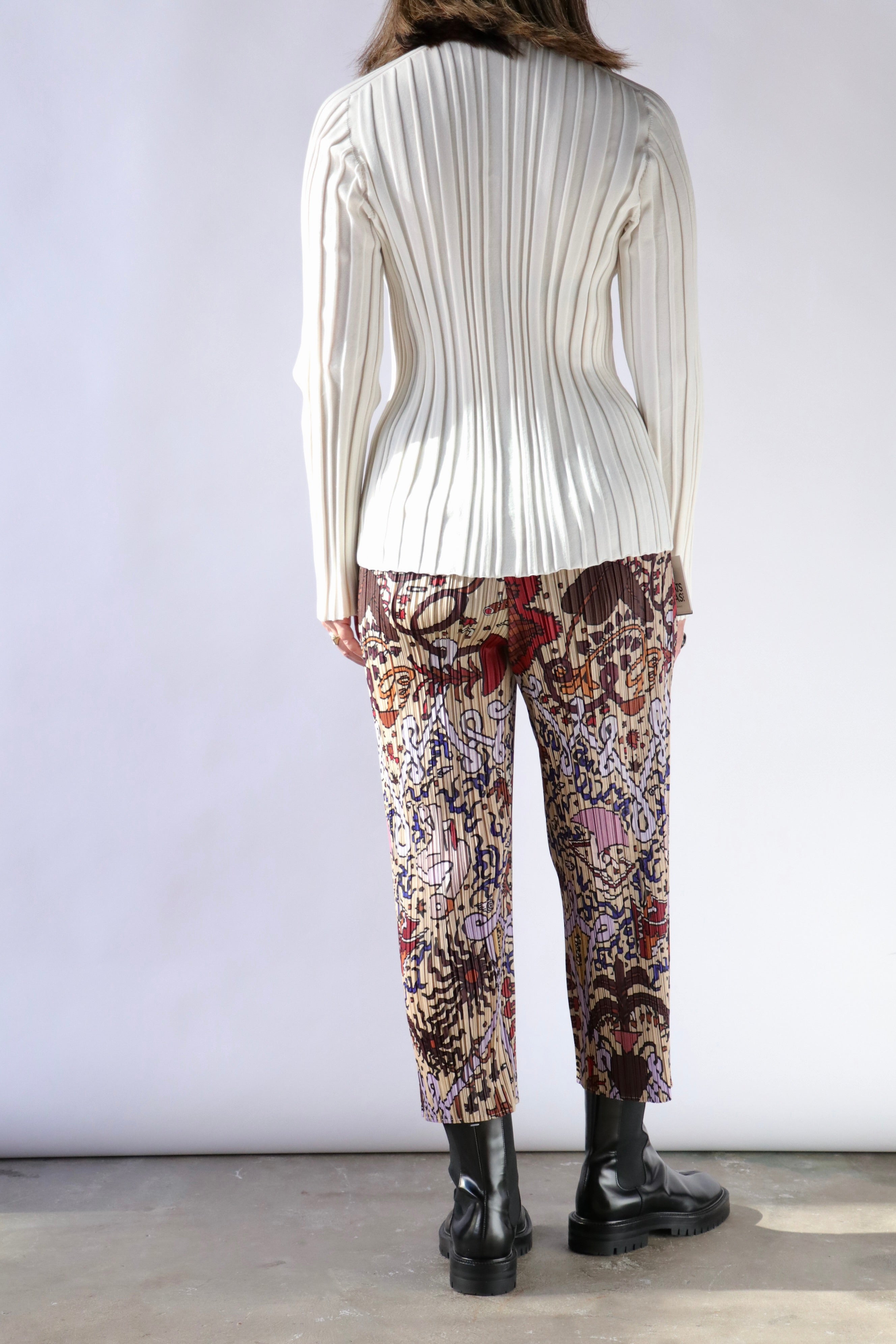 Issey Miyake Pleats Please Planet Knit Top - Off White