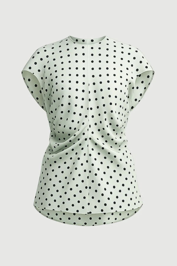 Marni Polka Rhythm Crepe de Chine Blouse - Mint