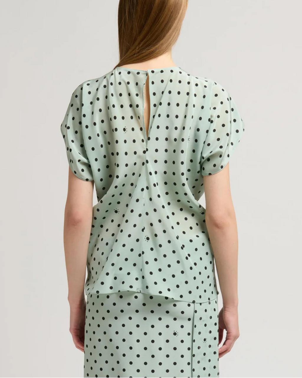 Marni Polka Rhythm Crepe de Chine Blouse - Mint