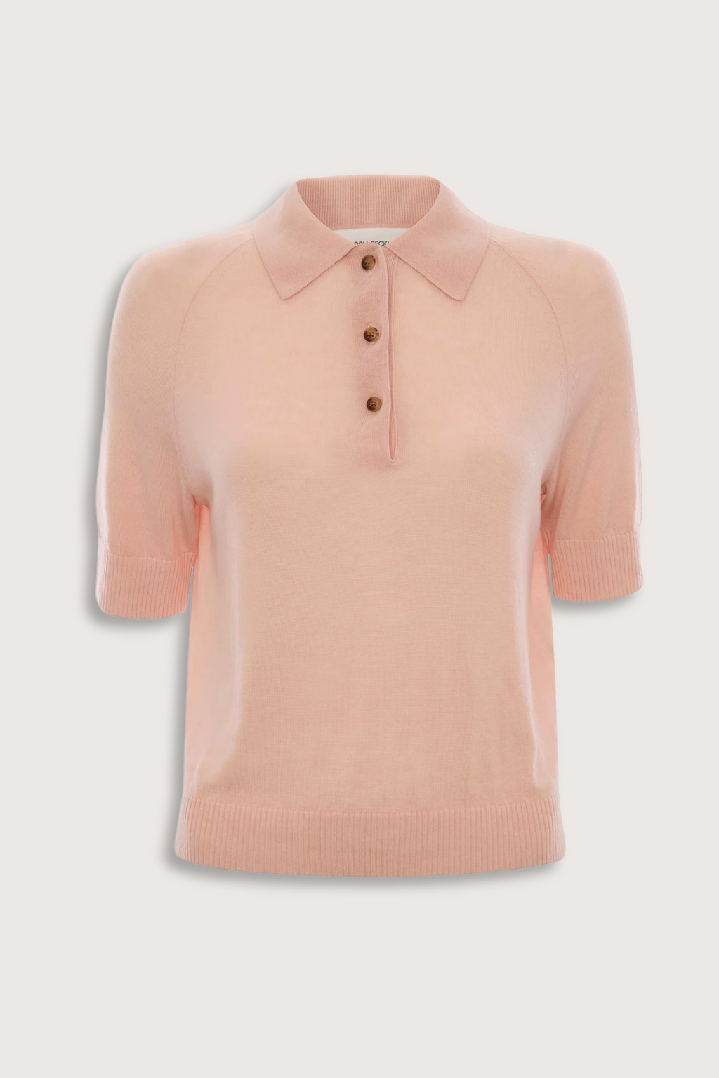 Victoria Beckham Polo Collar Top Polo - Pale Rose