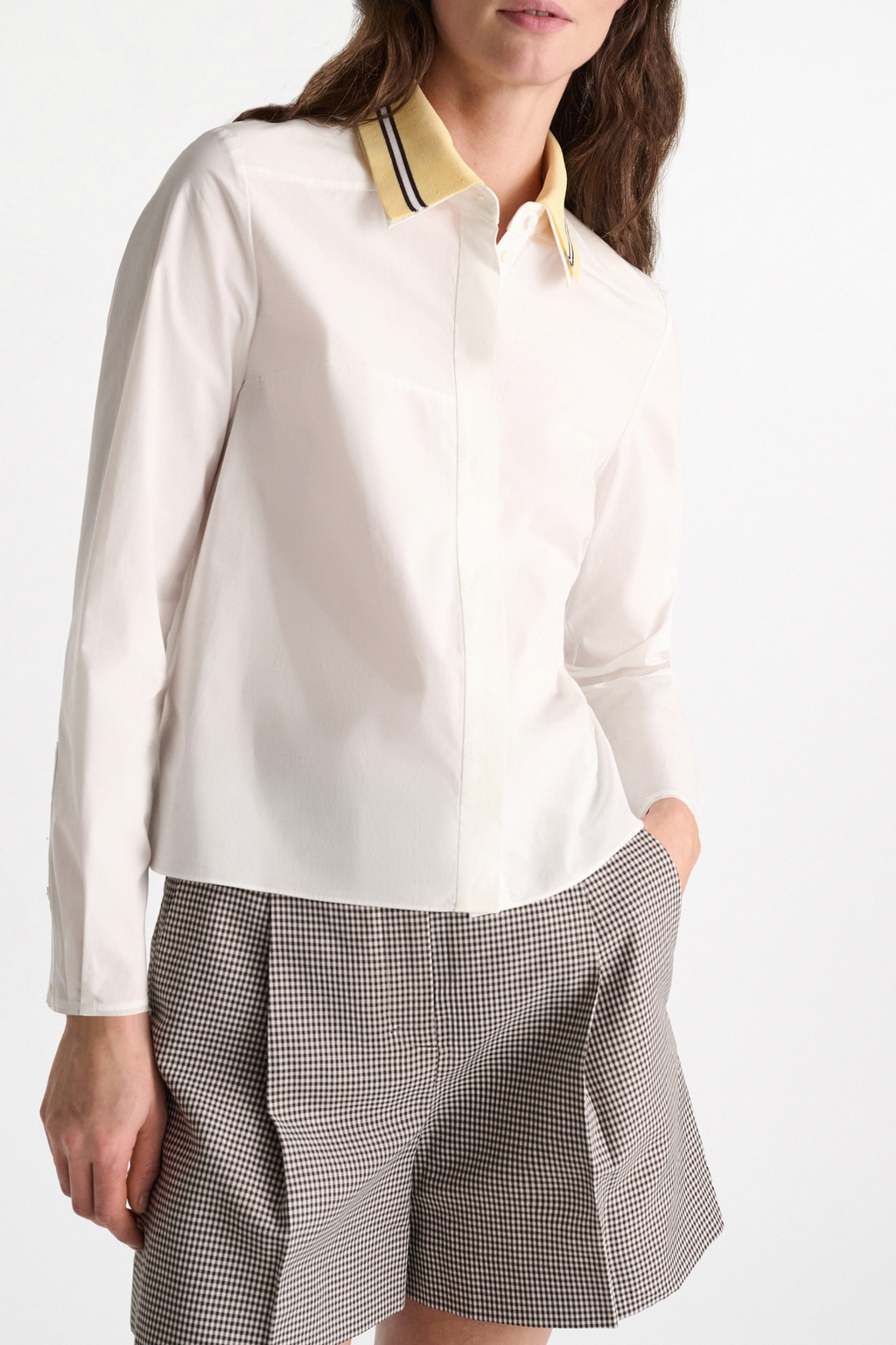 Dorothee Schumacher Poplin Power Blouse - White/Lemon