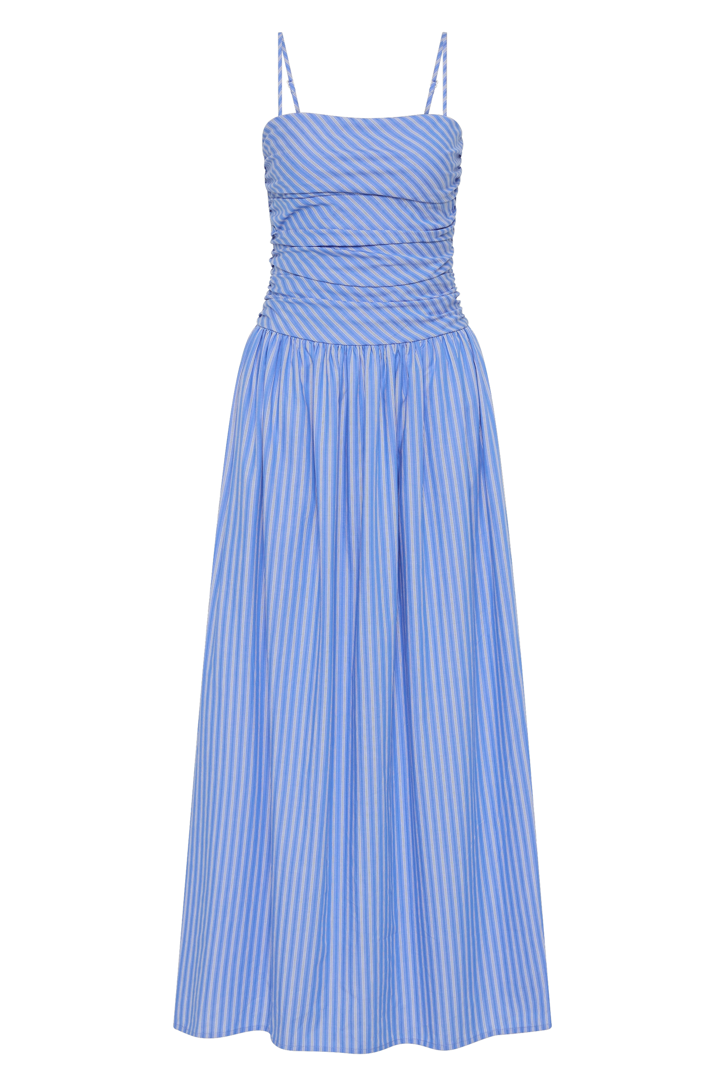 Faithfull The Brand Portlligat Maxi Dress - Stripe Azulejo Blue