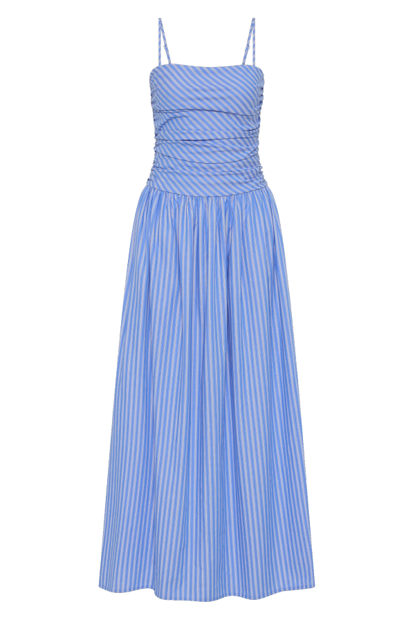 Faithfull The Brand Portlligat Maxi Dress - Stripe Azulejo Blue