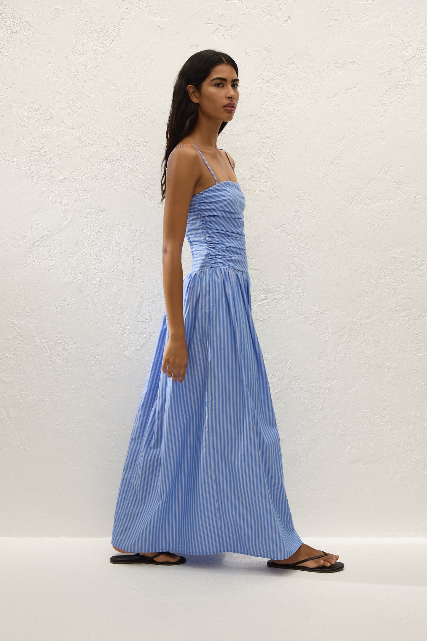 Faithfull The Brand Portlligat Maxi Dress - Stripe Azulejo Blue