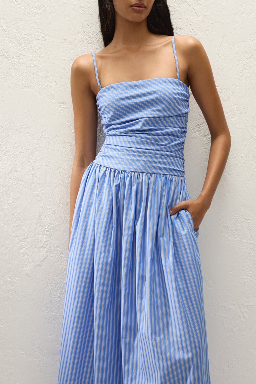 Faithfull The Brand Portlligat Maxi Dress - Stripe Azulejo Blue
