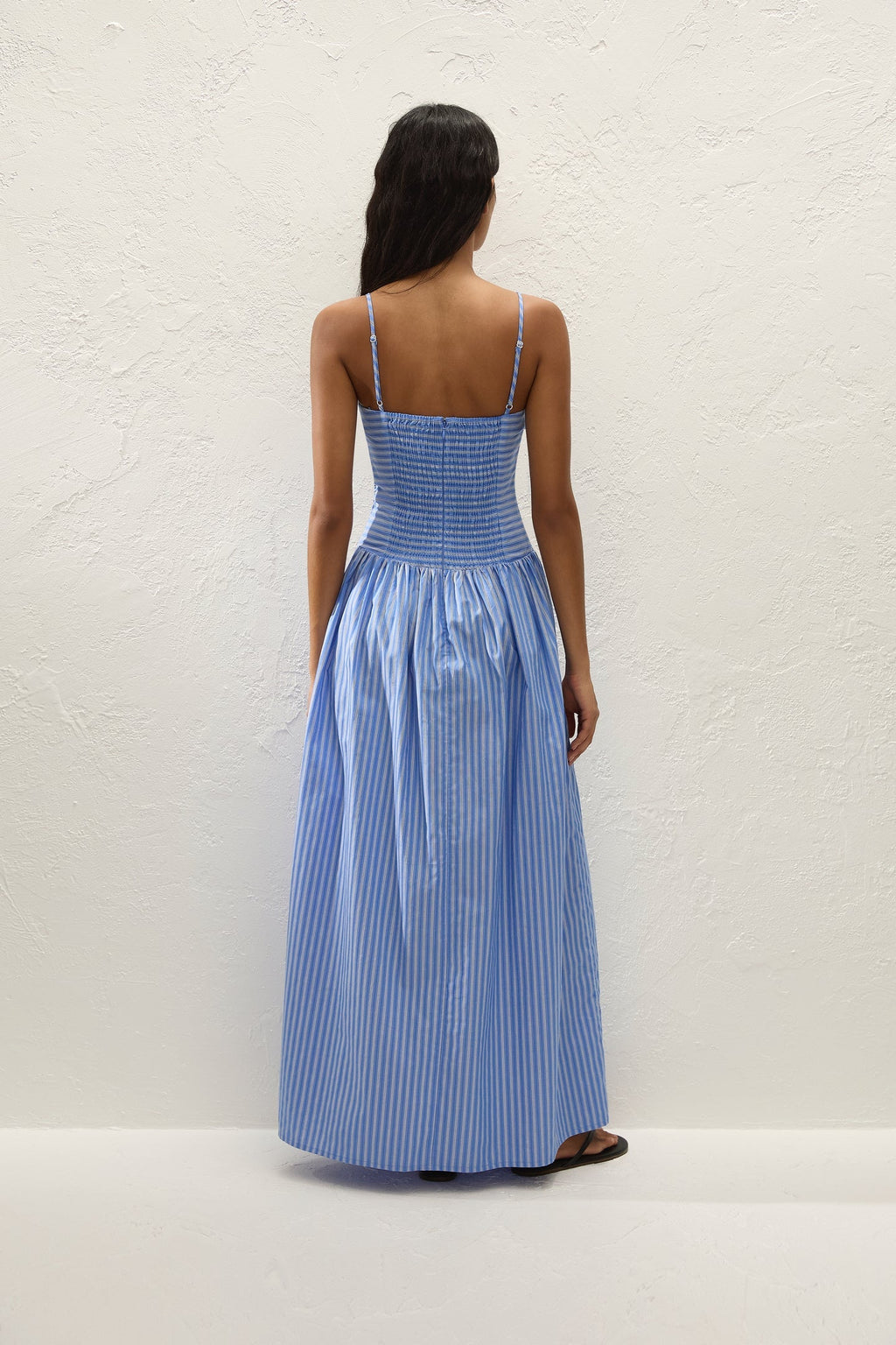 Faithfull The Brand Portlligat Maxi Dress - Stripe Azulejo Blue