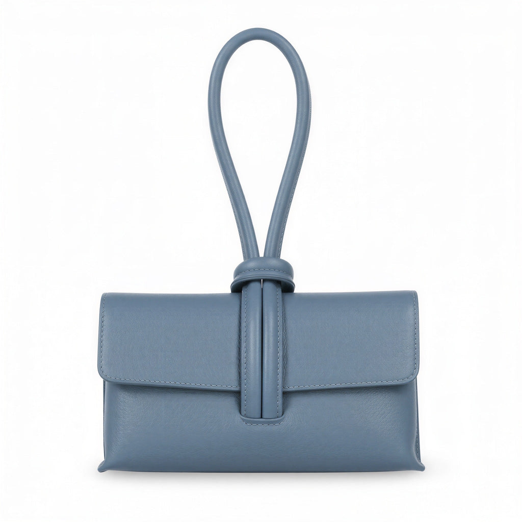 London Atelier Byproduct Leather Loop Clutch Bag - Powder Blue