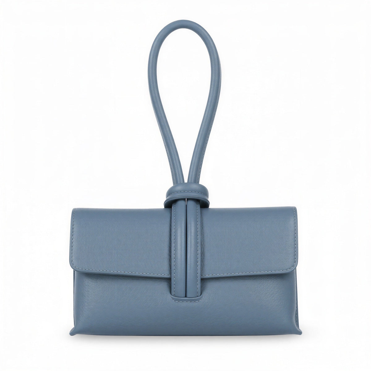 London Atelier Byproduct Leather Loop Clutch Bag - Powder Blue