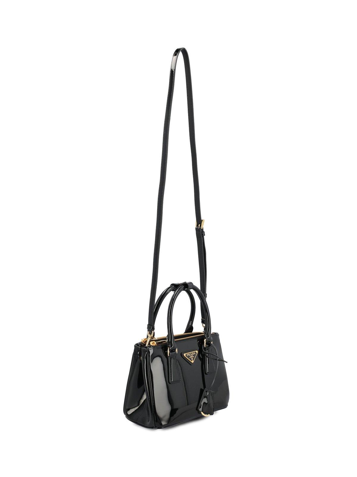 Prada Logo Plaque Top Handle Bag - Kj Nero R