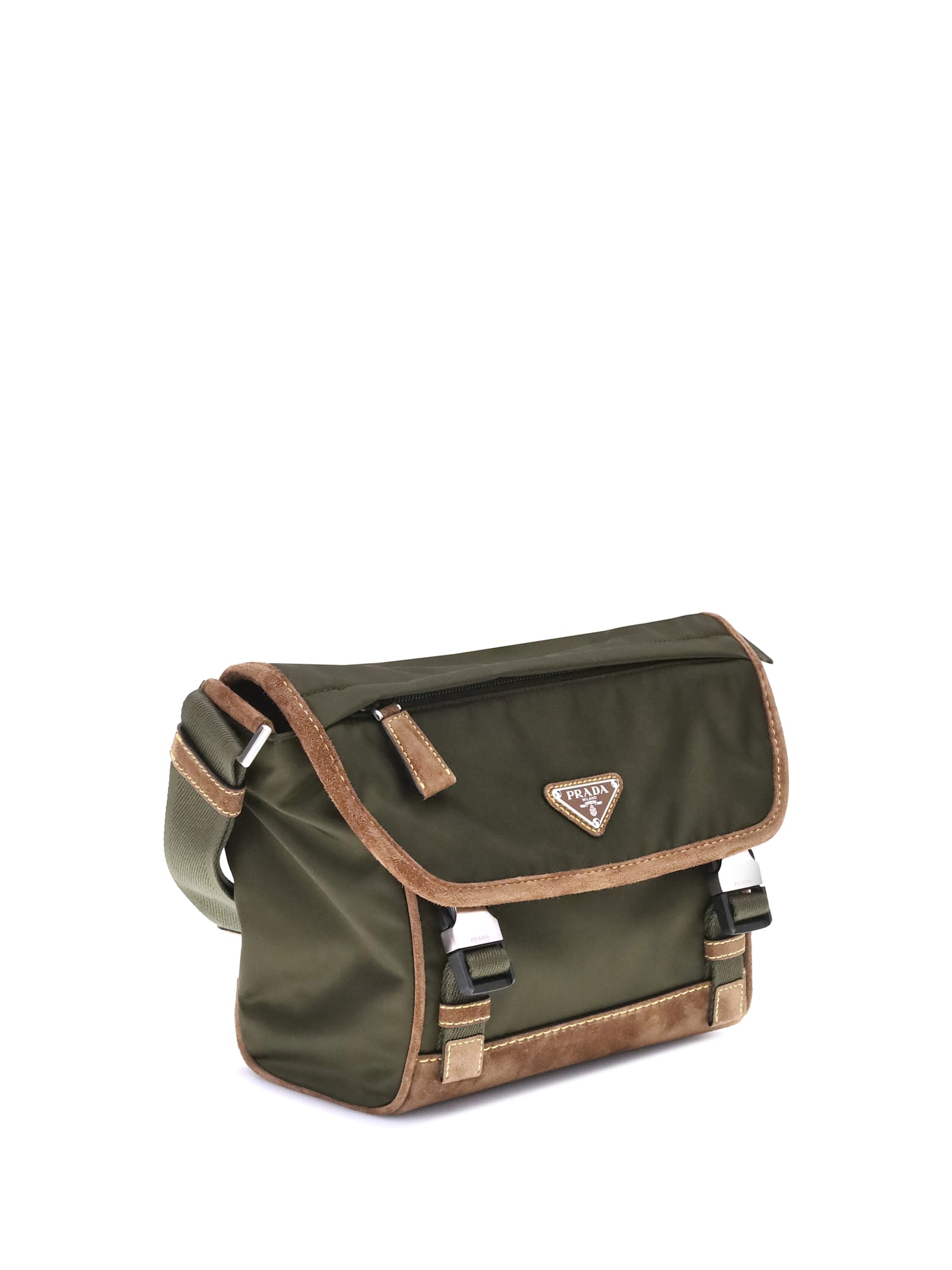 Prada Re-Nylon and Leather Medium Shoulder Bag