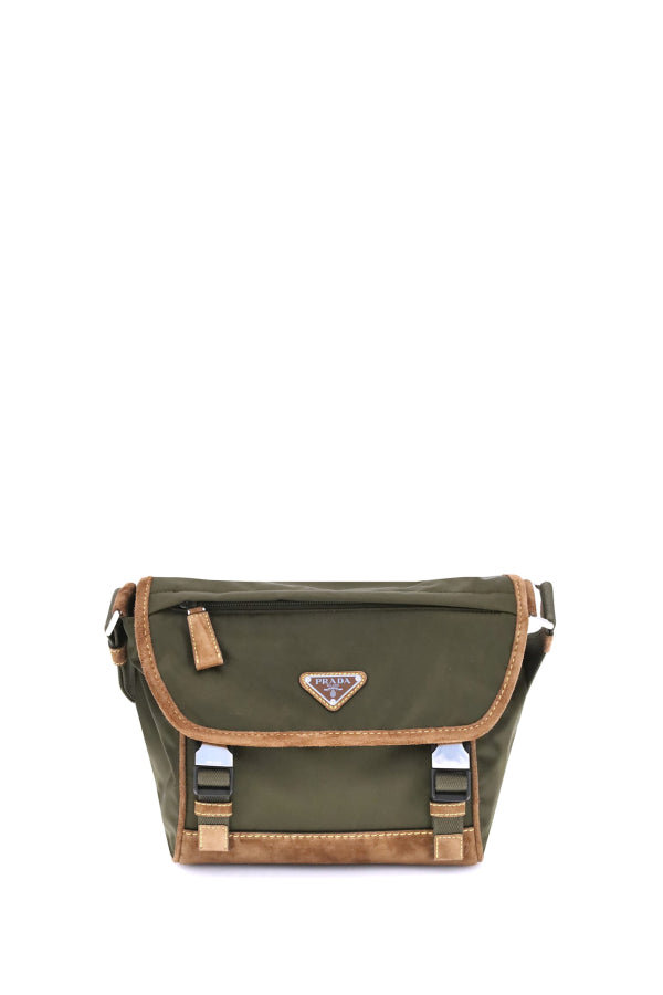 Prada Re-Nylon and Leather Medium Shoulder Bag