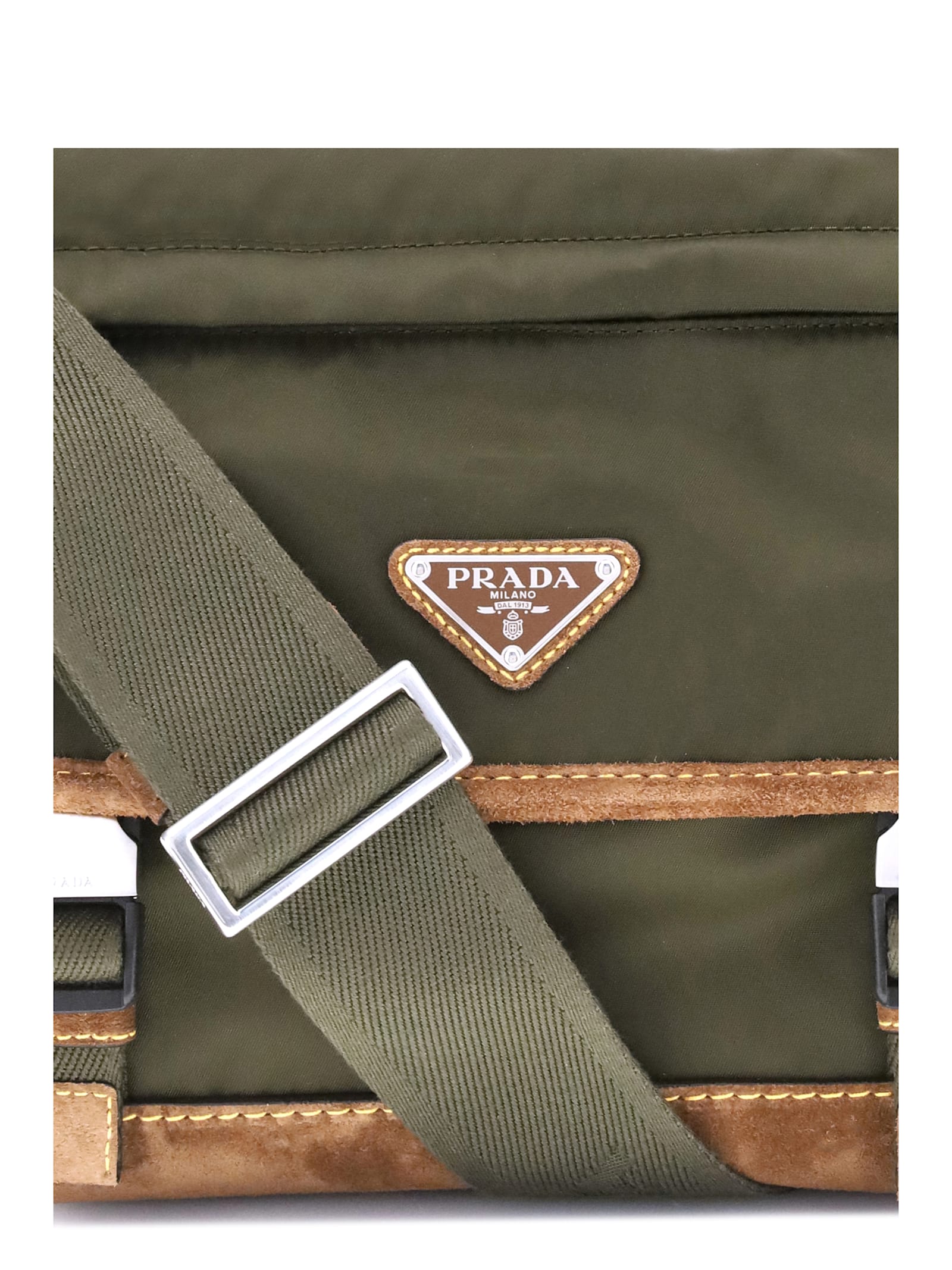 Prada Re-Nylon and Leather Medium Shoulder Bag