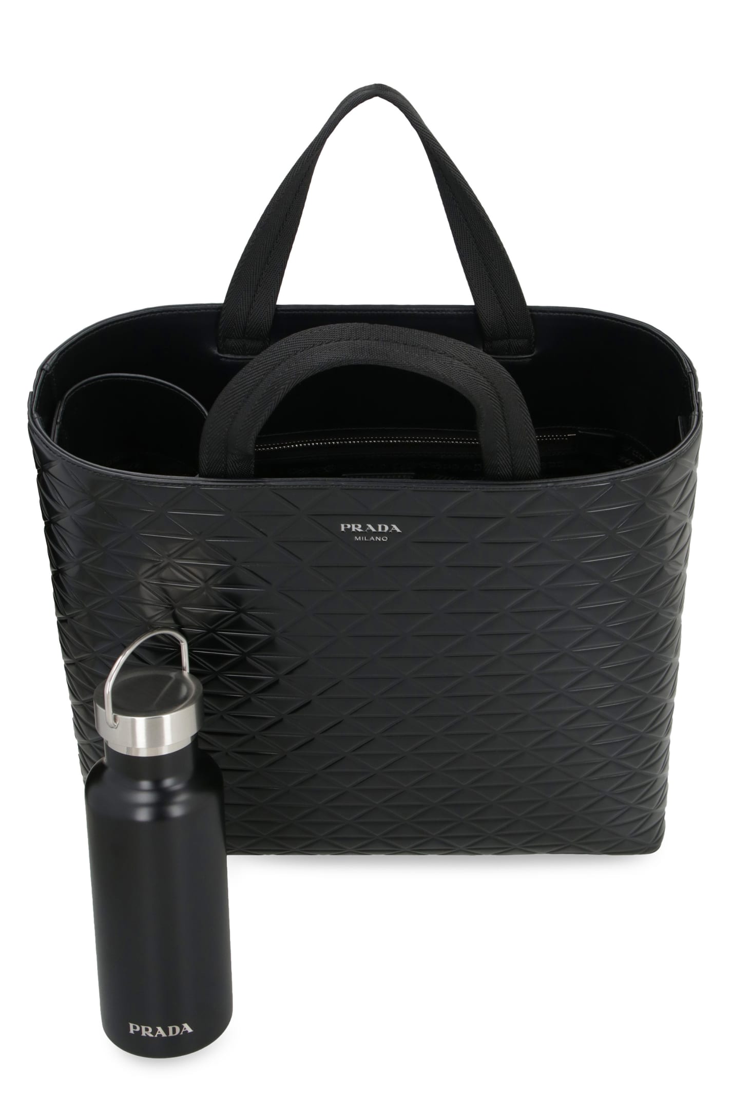 Prada Smooth Leather Tote Bag - Nero