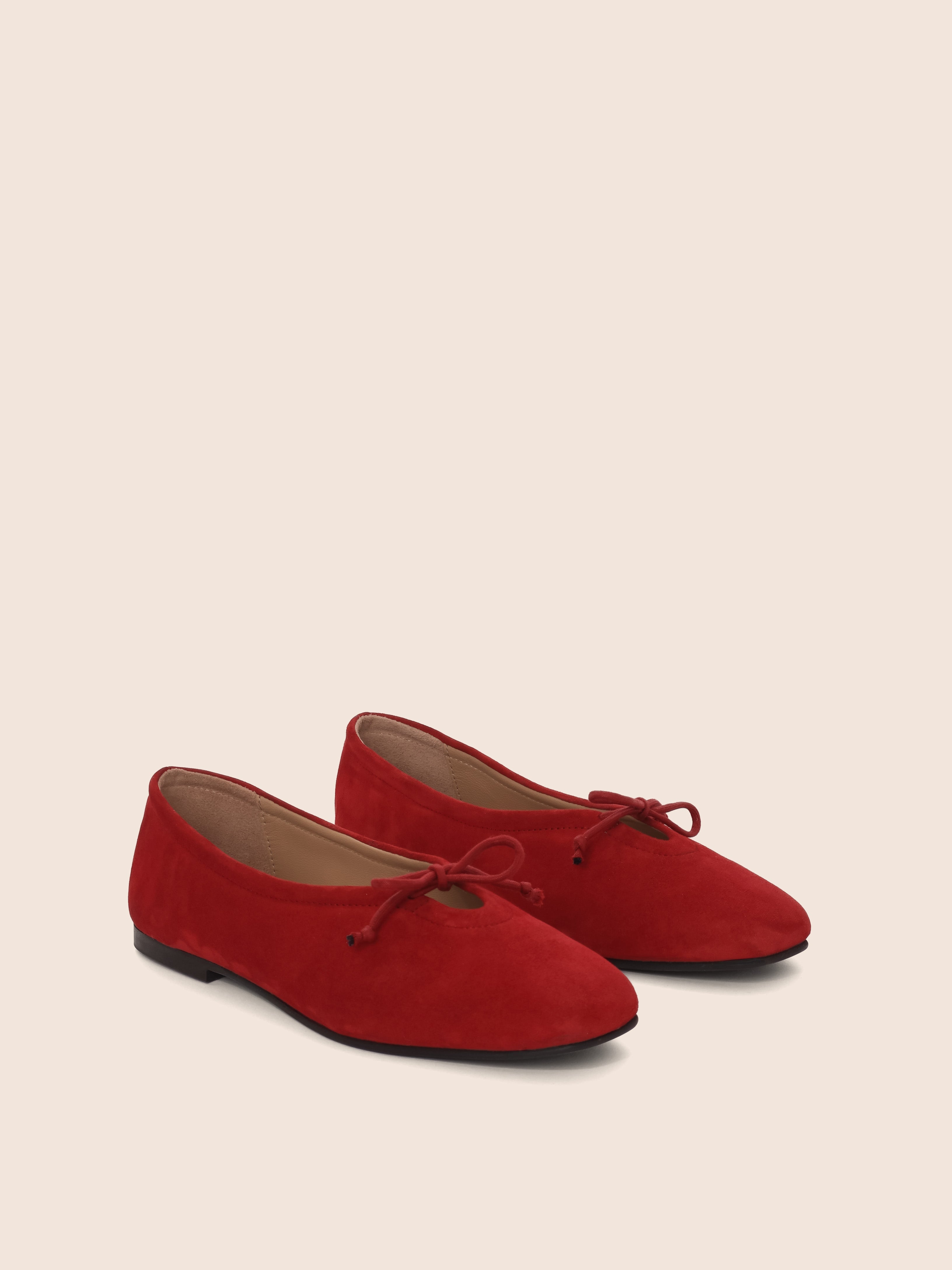 Maguire Prato Cherry Suede Ballerina - Red