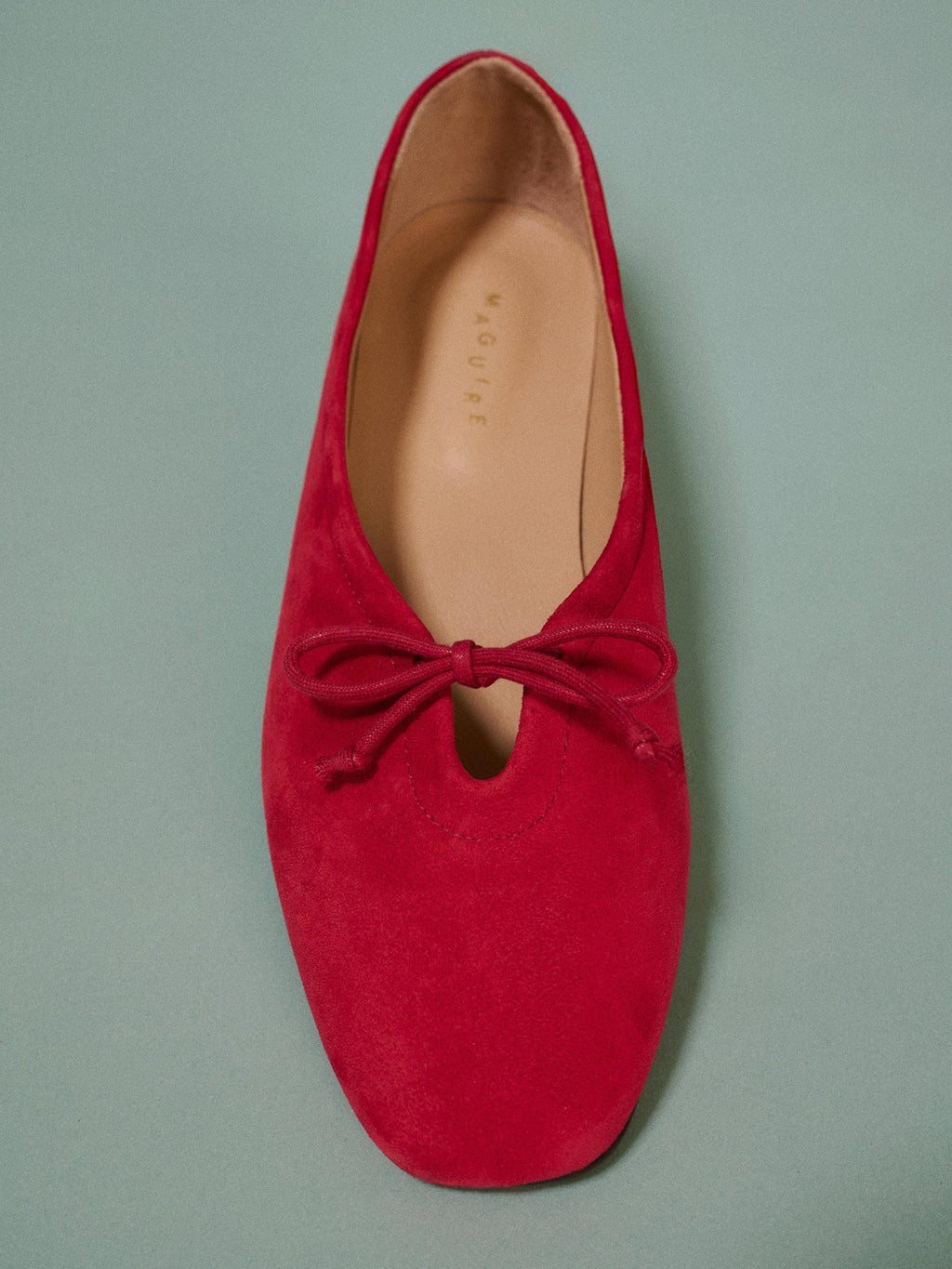 Maguire Prato Cherry Suede Ballerina - Red