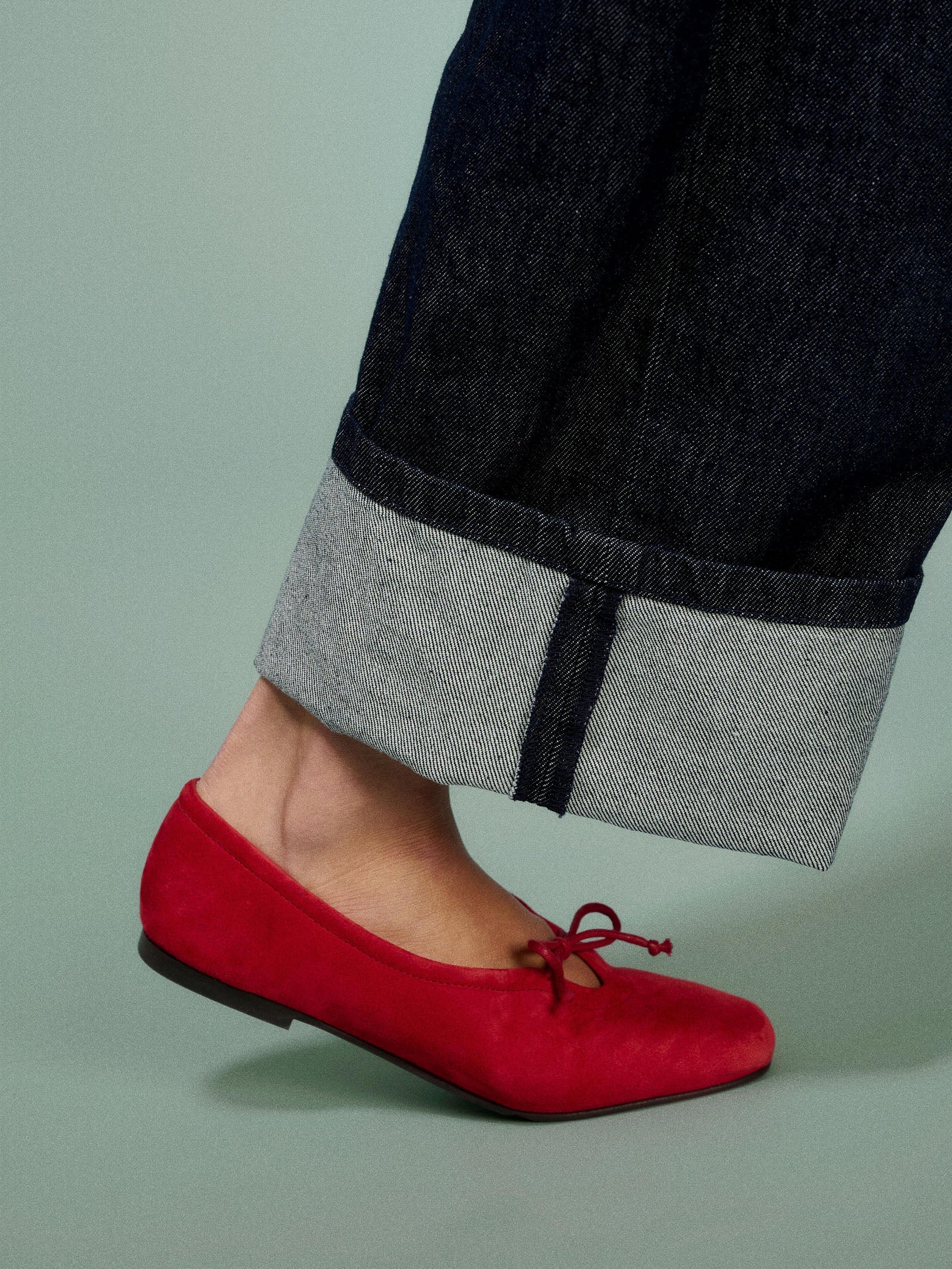 Maguire Prato Cherry Suede Ballerina - Red
