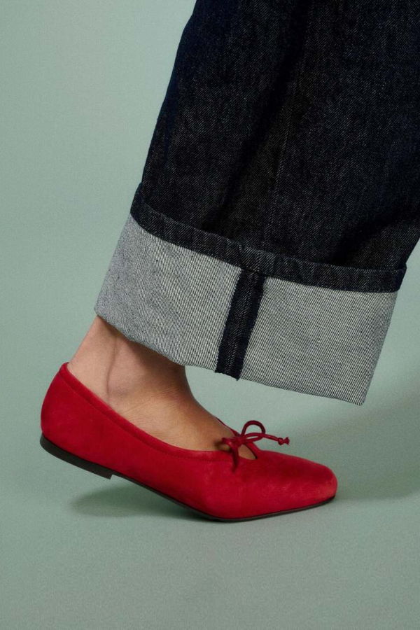 Maguire Prato Cherry Suede Ballerina - Red