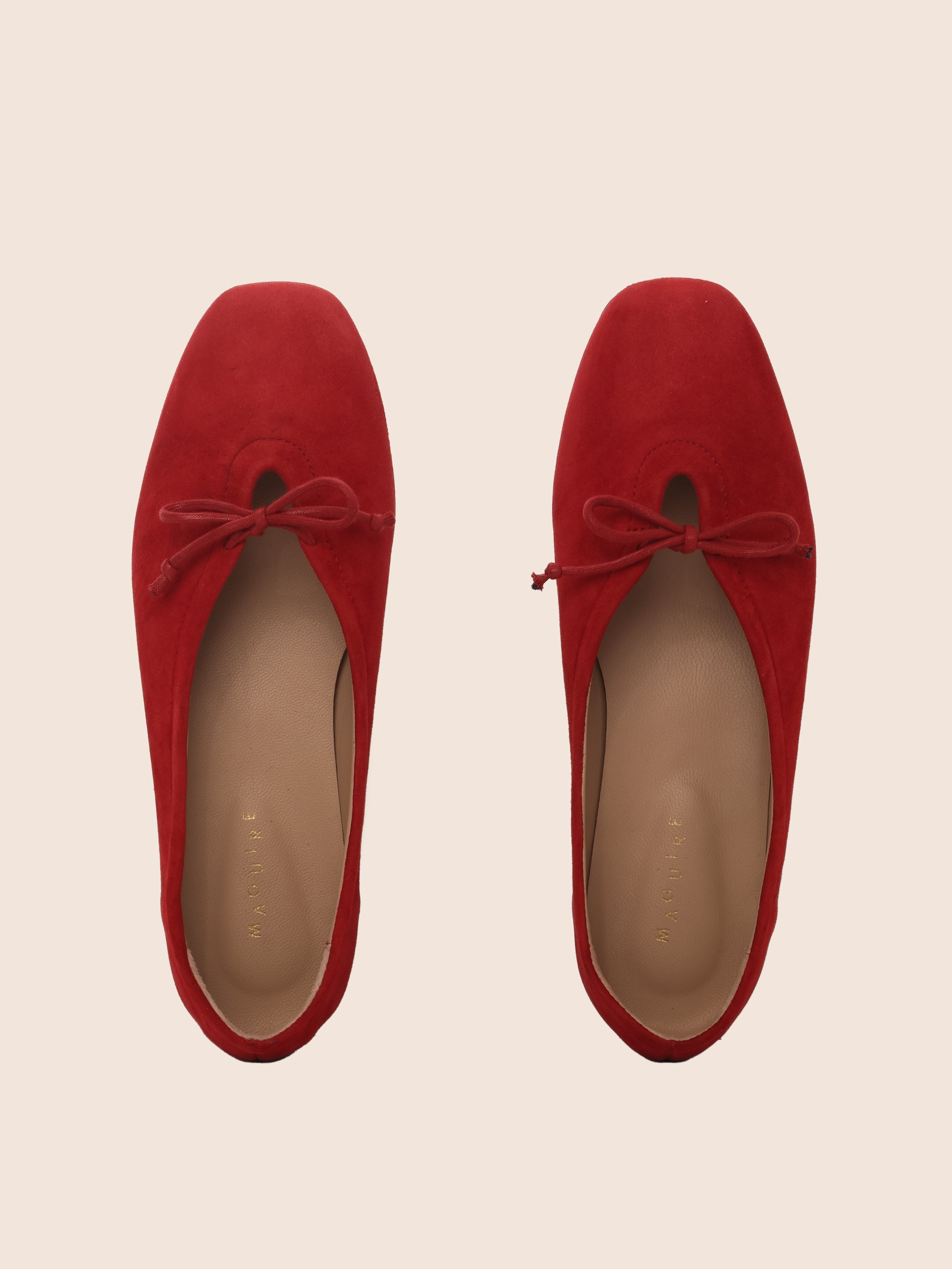 Maguire Prato Cherry Suede Ballerina - Red
