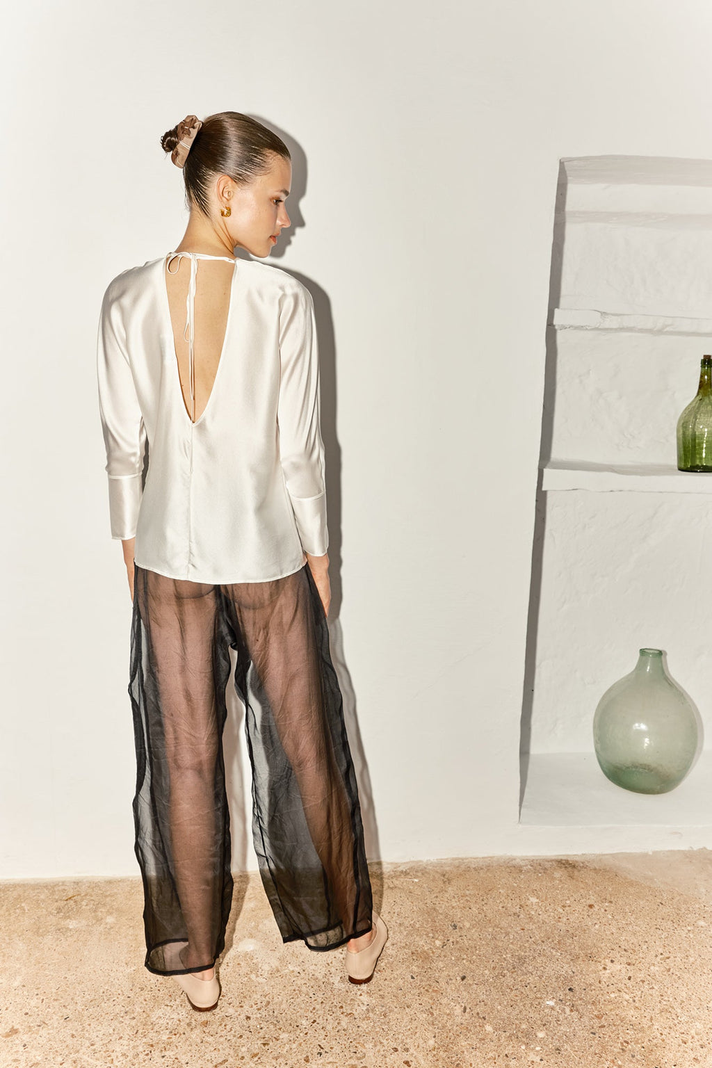 Datura Georgette Judo Pants - Night Black