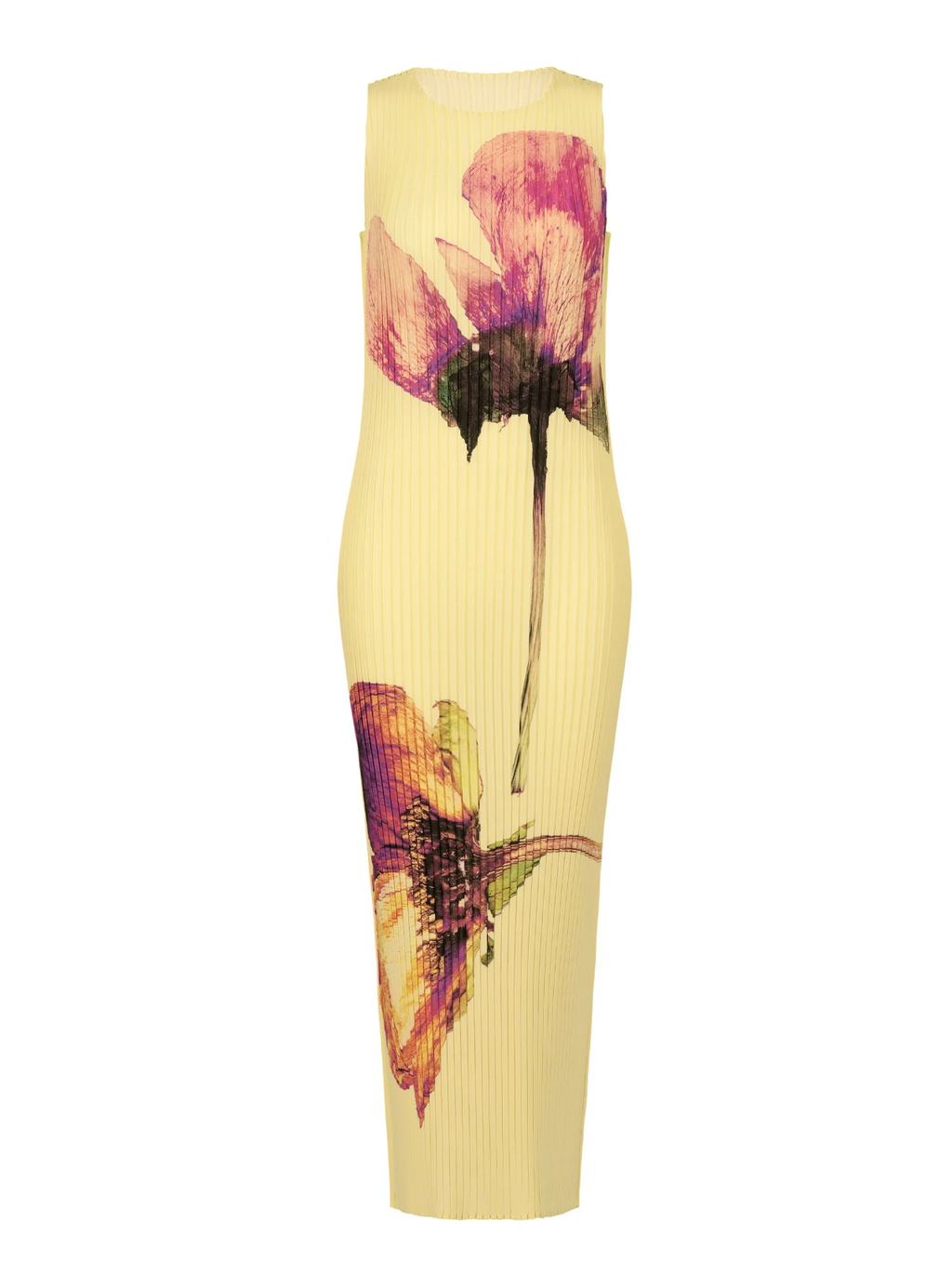 Issey Miyake Pressed Flora Pleats Long Dress - Peony