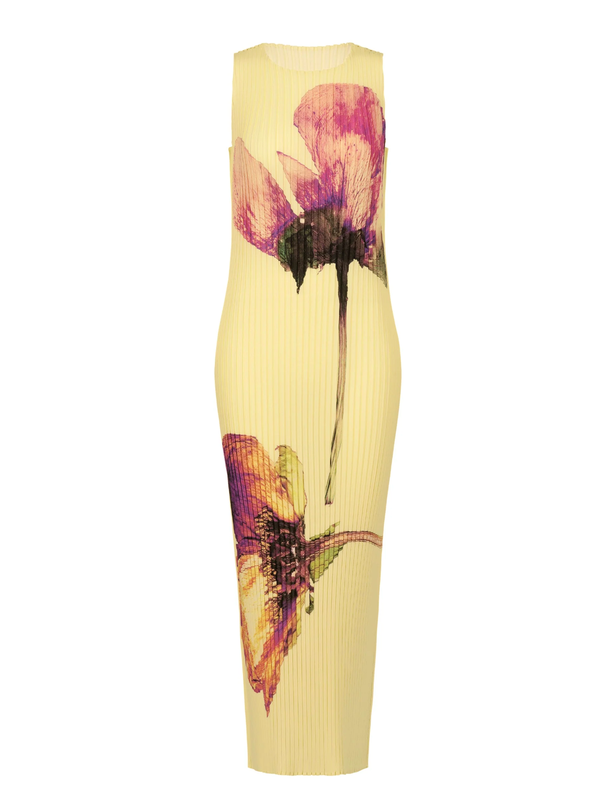 Issey Miyake Pressed Flora Pleats Long Dress - Peony