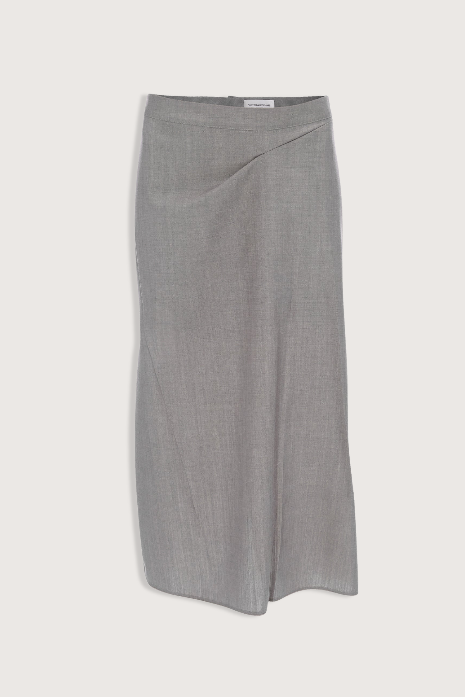 Victoria Beckham Pressed Tailored Flannel Skirt - Dark Grey Melange