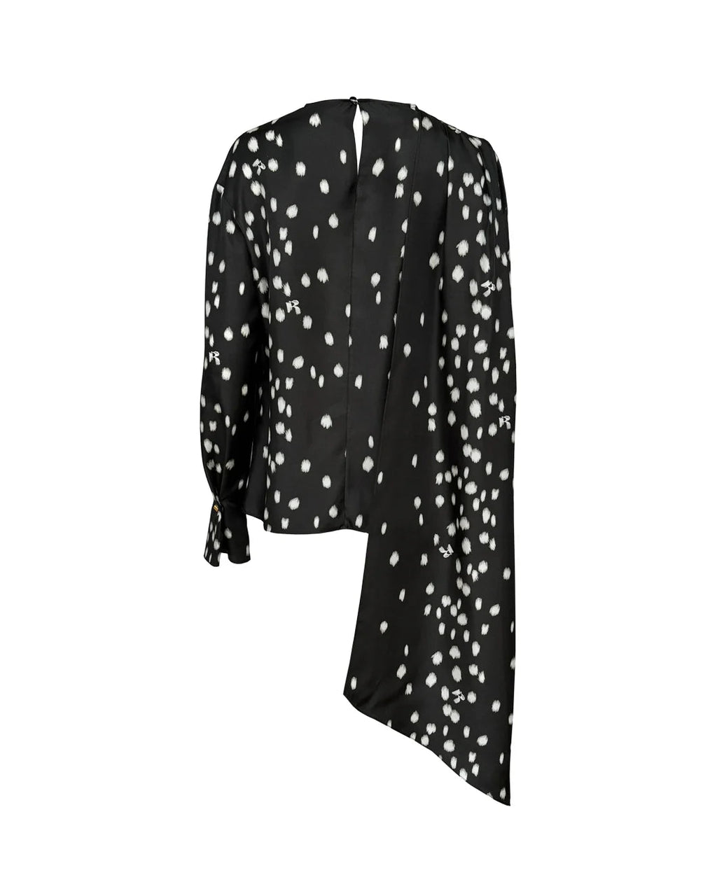 Rochas Printed Twill Blouse with Scarf - Black Beauty