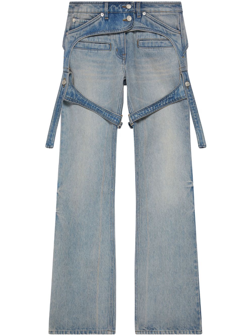 COURREGES Racer Blue Denim Pants - Light Blue Wash