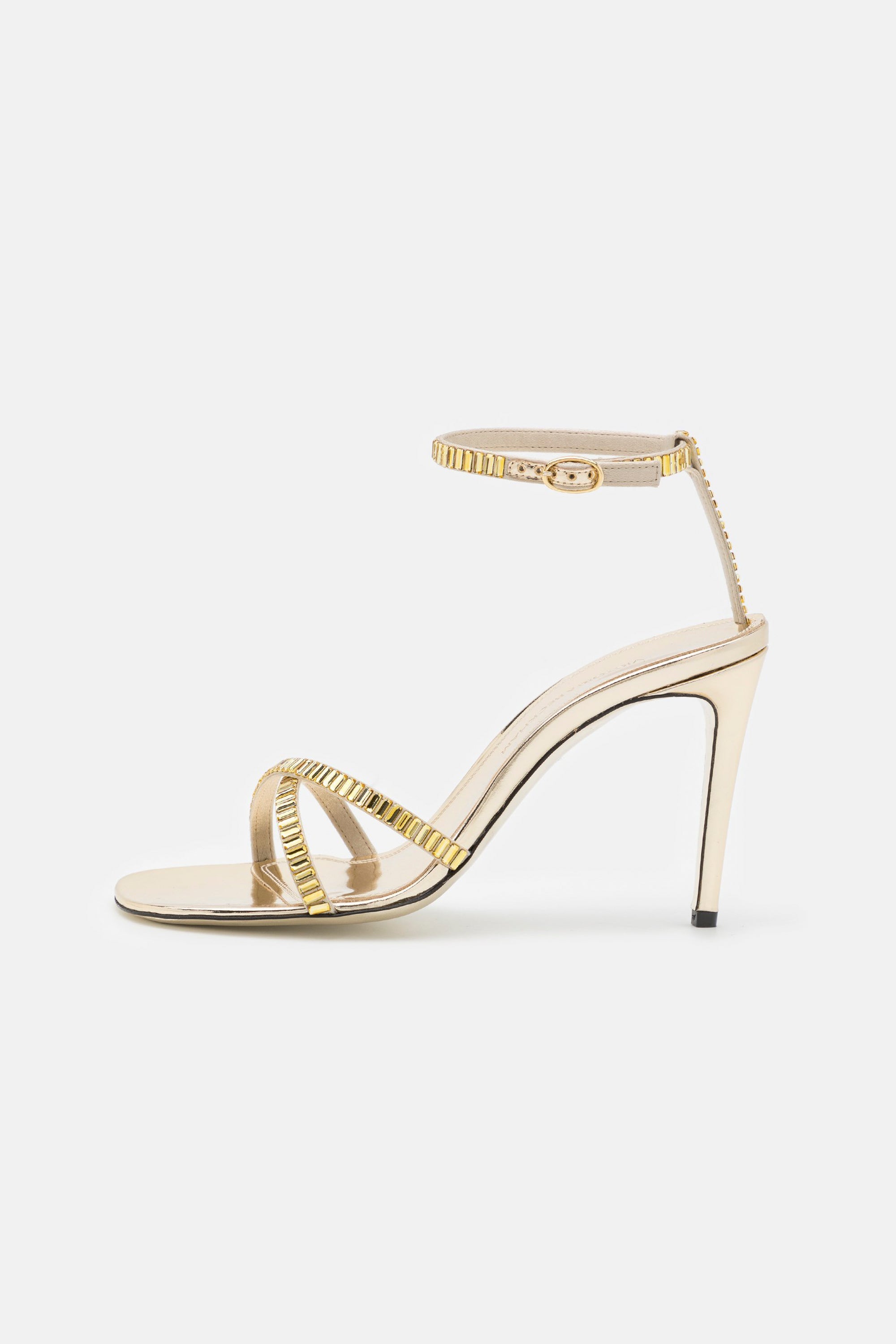 Victoria Beckham RHINESTONE SANDALS - LIGHT GOLD