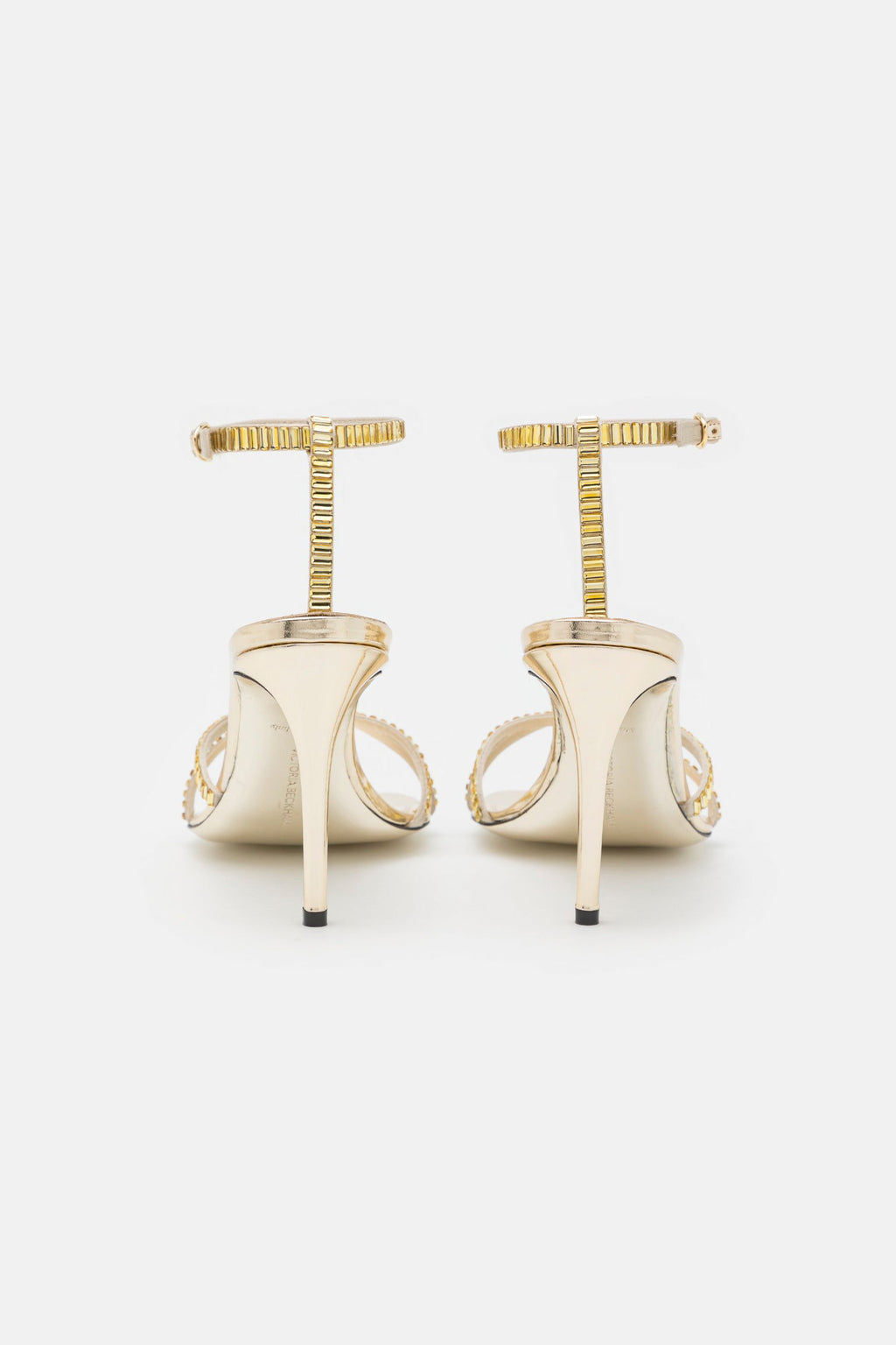 Victoria Beckham RHINESTONE SANDALS - LIGHT GOLD