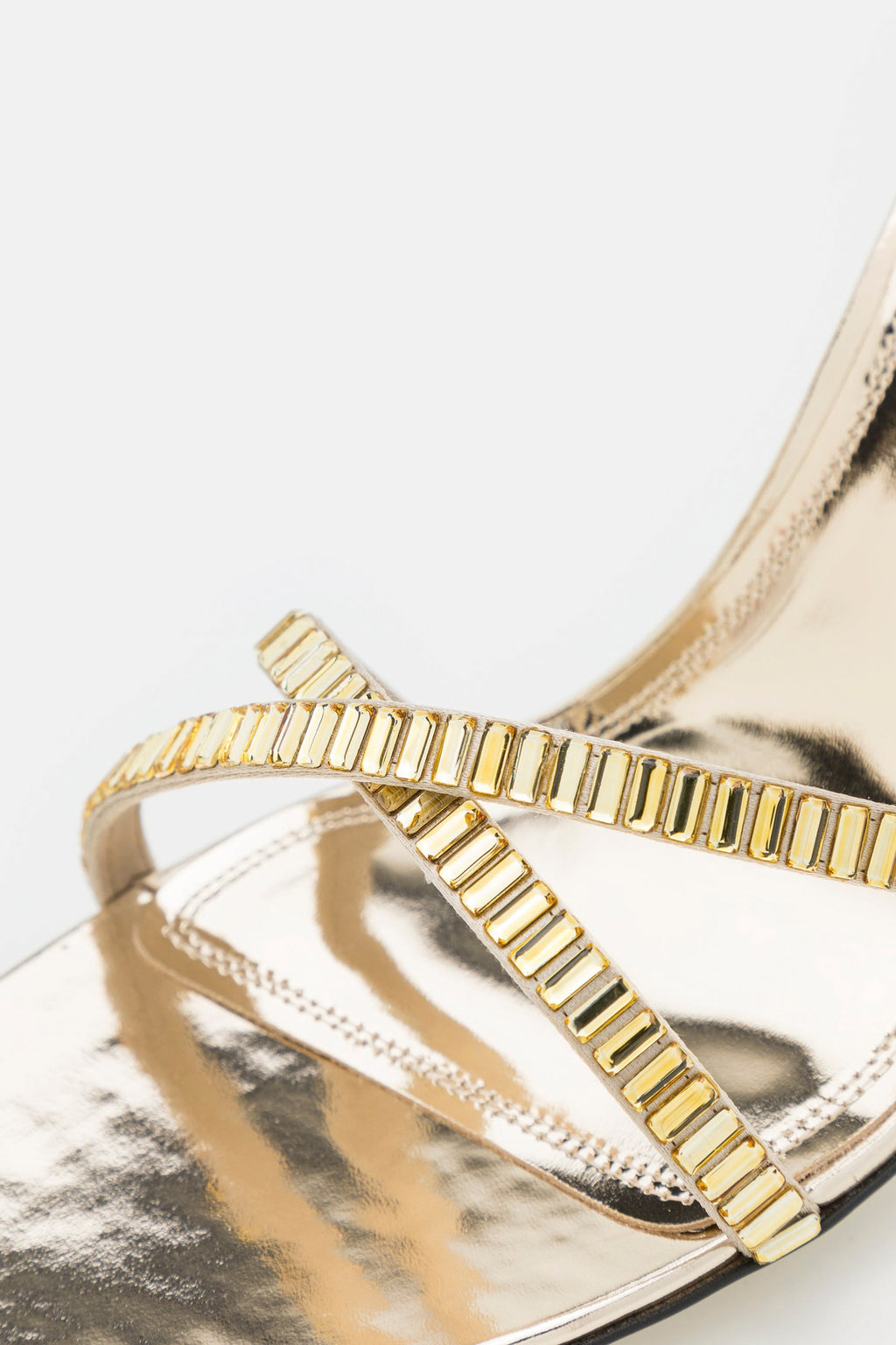 Victoria Beckham RHINESTONE SANDALS - LIGHT GOLD