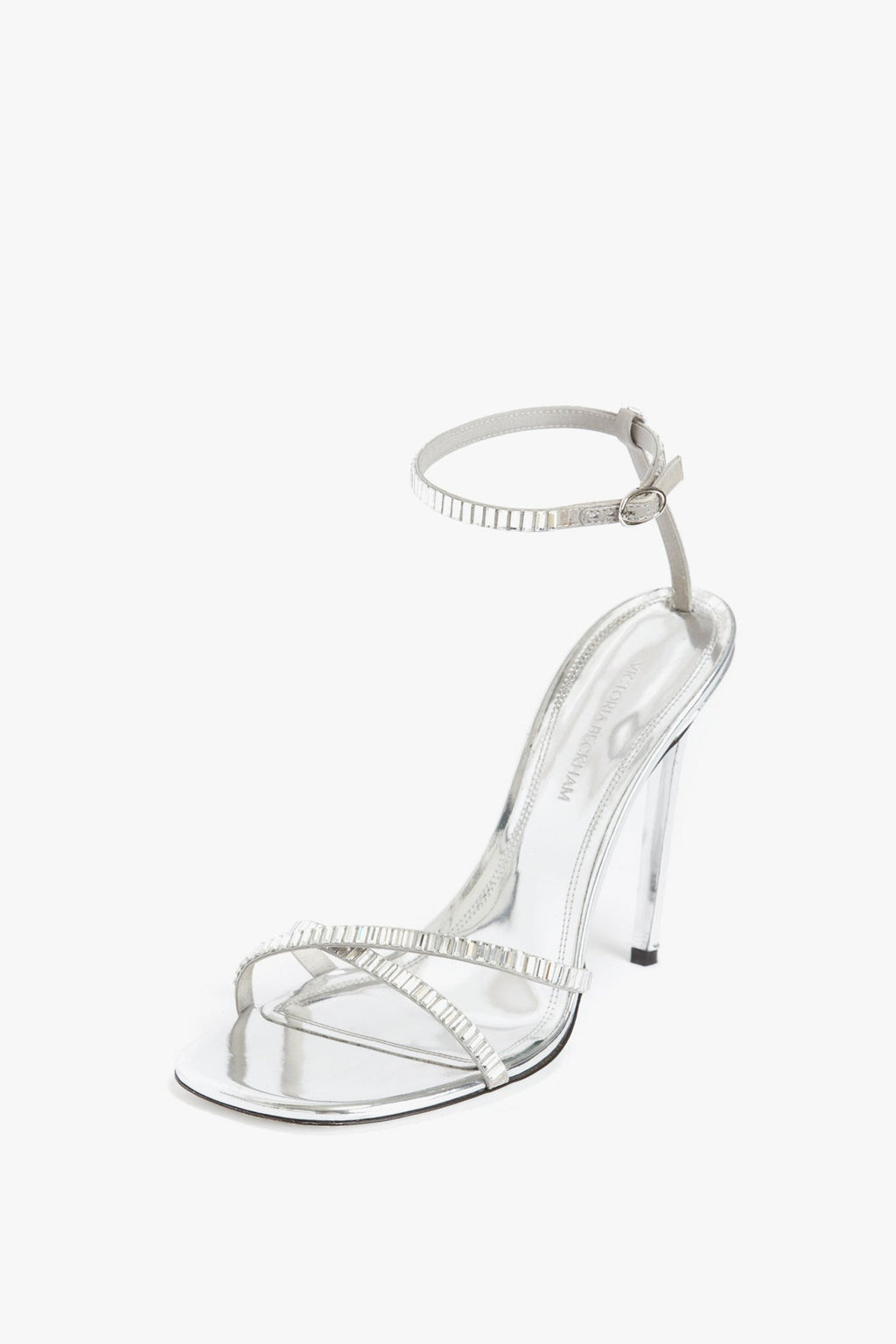 Victoria Beckham Rhinestone Sandals 90 - Silver