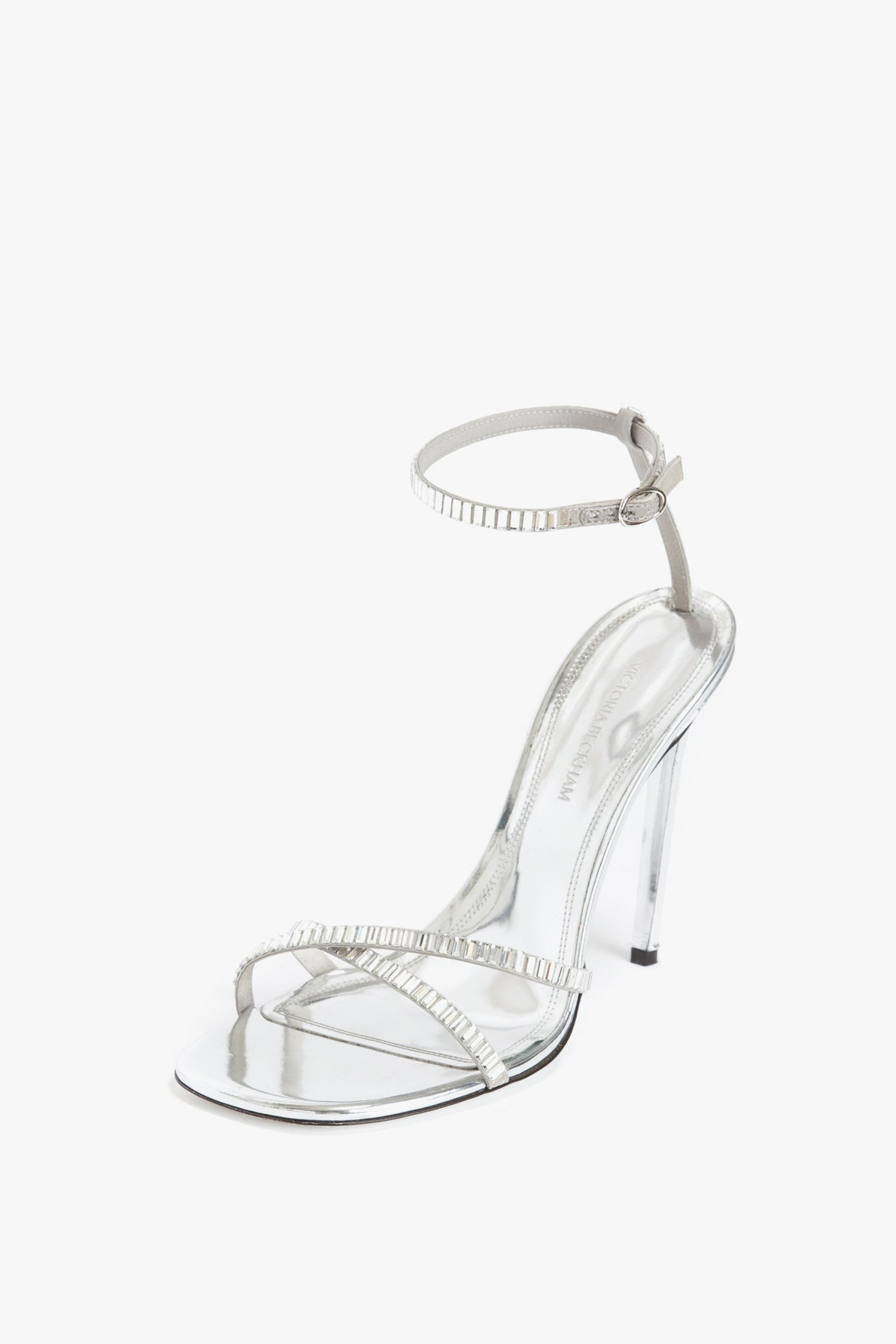Victoria Beckham Rhinestone Sandals 90 - Silver