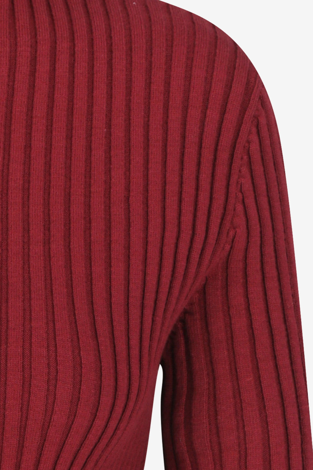 AMOMENTO Ribbed High Neck Zip Up