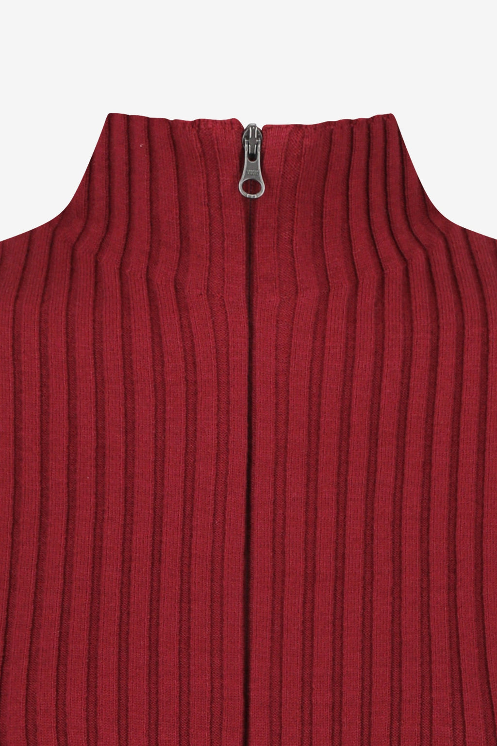 AMOMENTO Ribbed High Neck Zip Up