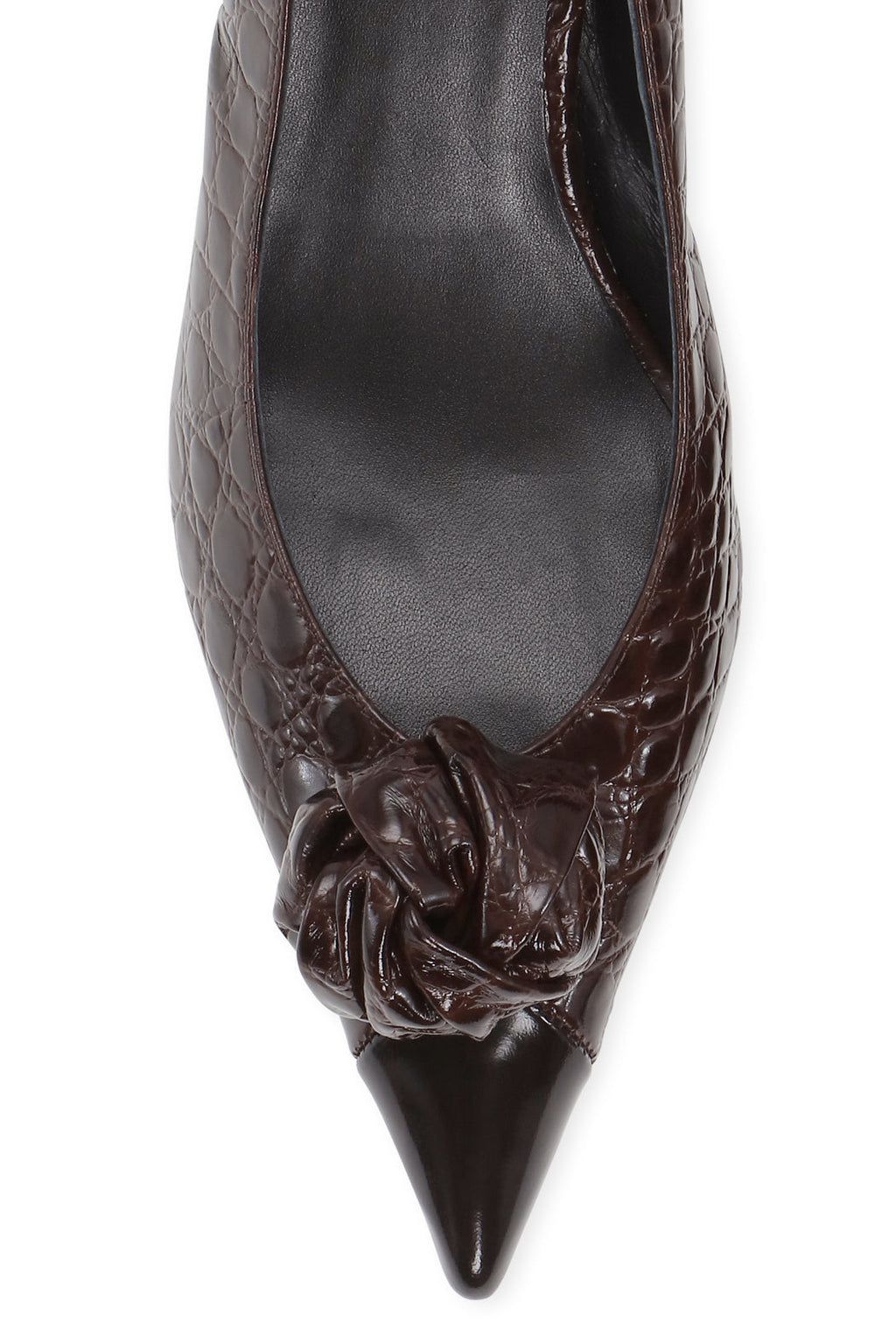 ROTATE Birger Christensen Mid Heel Leather Pump - Fondue Fudge