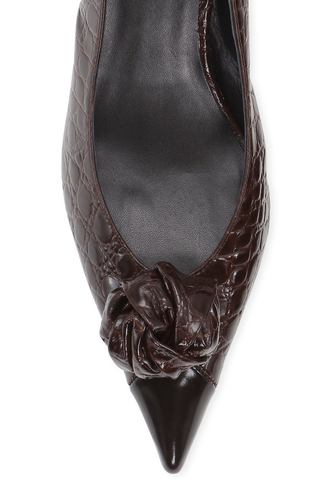 ROTATE Birger Christensen Mid Heel Leather Pump - Fondue Fudge