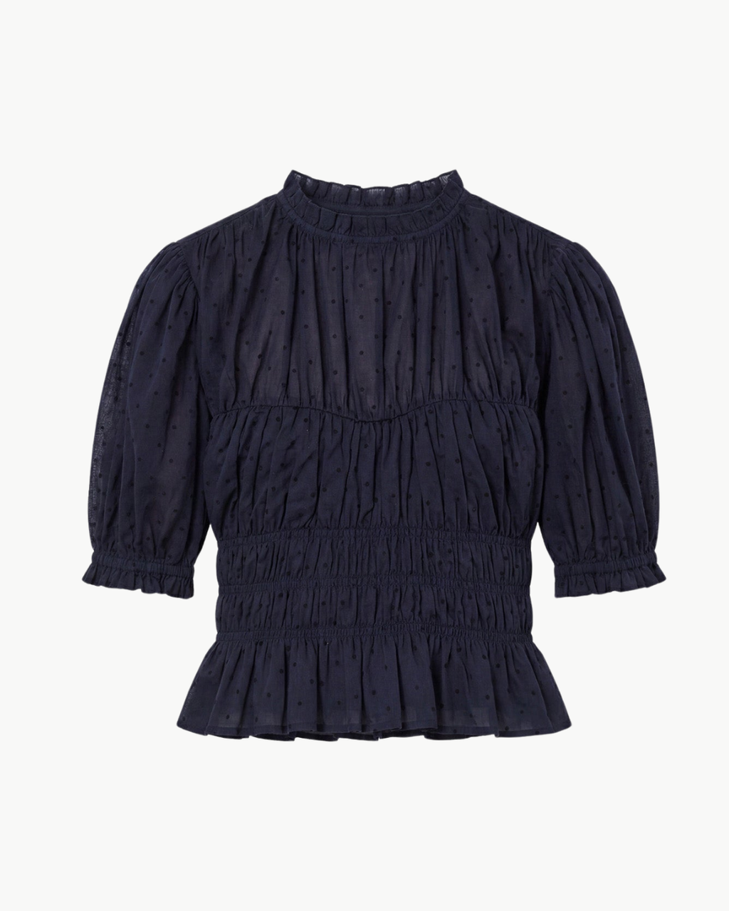 Ulla Johnson Rae Short Sleeve Cotton Top - Nightfall