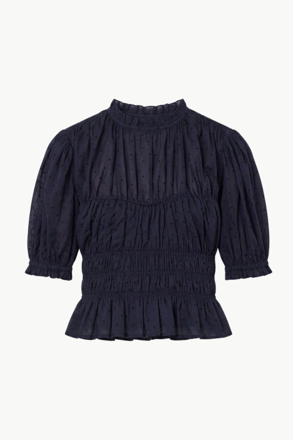 Ulla Johnson Rae Short Sleeve Cotton Top - Nightfall