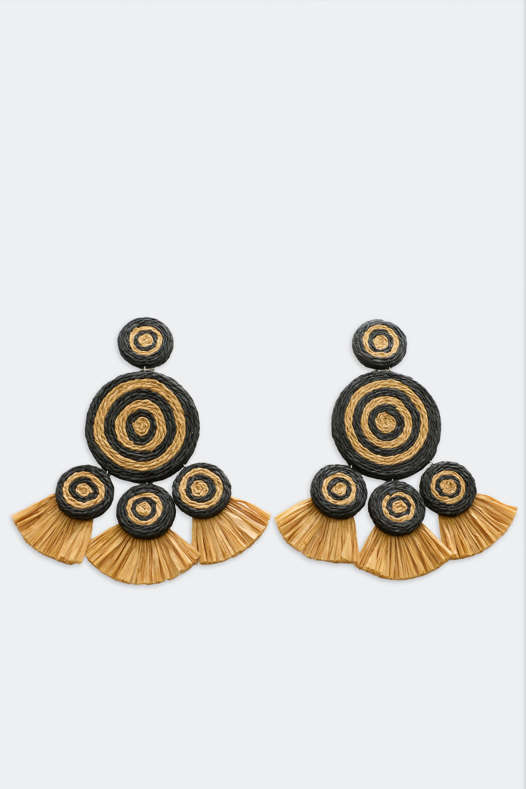 Simon Miller Raffia Fringe Deco Earring - Black/Natural