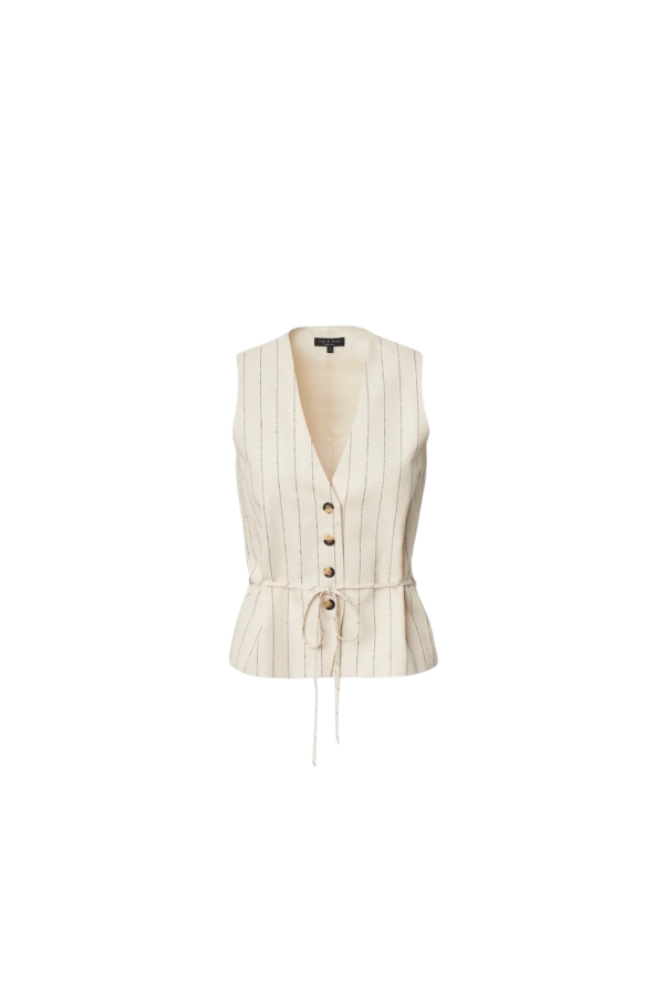 Rag & Bone Paulette Stripe Vest - White Stripe