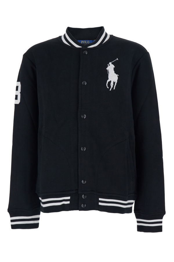 Ralph Lauren Black Jacket With Maxi Pony And Numerical Detail - Polo Black