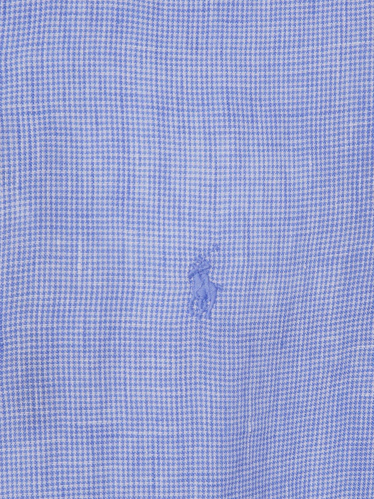 Ralph Lauren Polo Pony Embroidered Buttoned Shirt - Shirt - 6555B Cabana Blue White