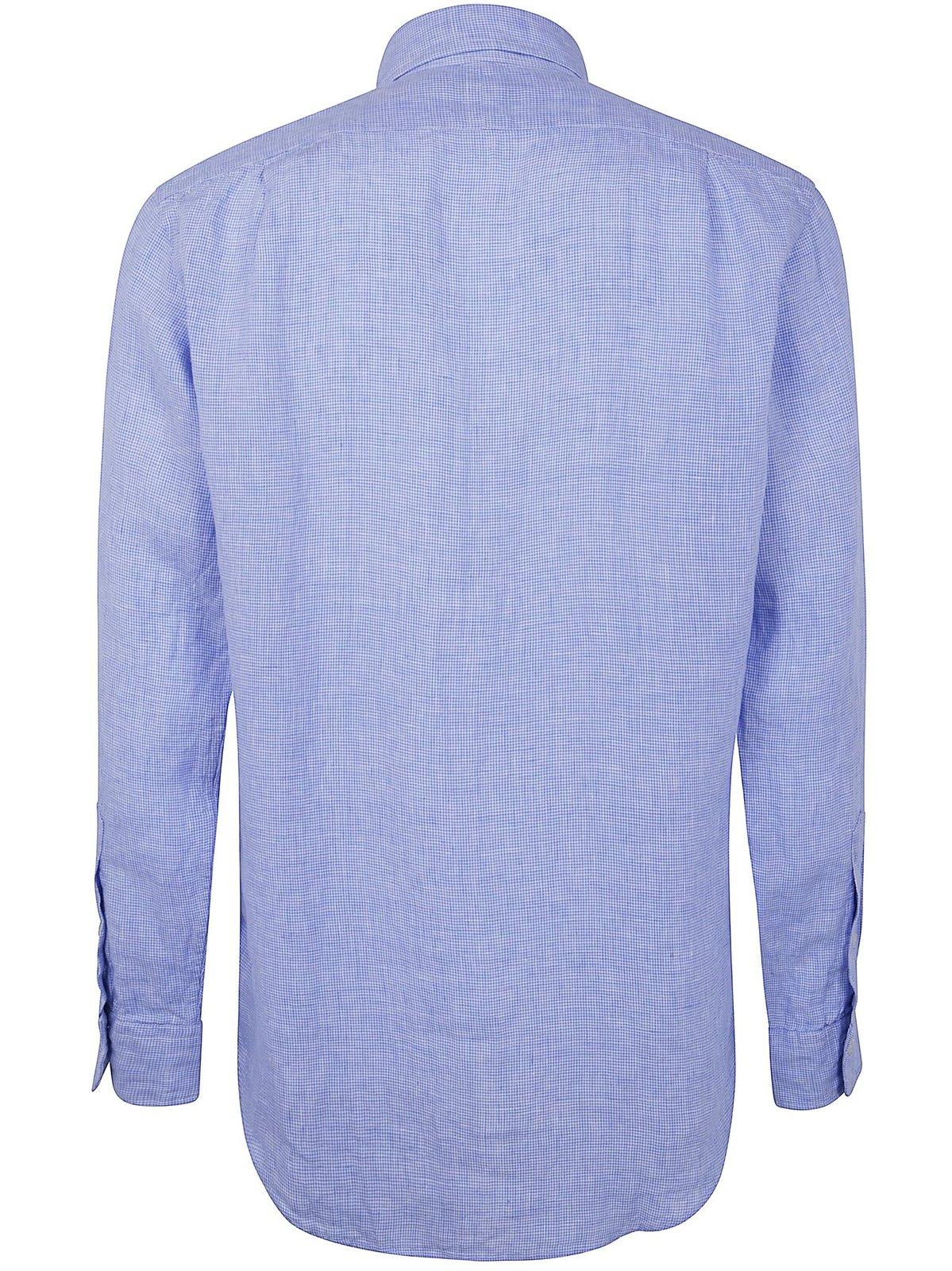 Ralph Lauren Polo Pony Embroidered Buttoned Shirt - Shirt - 6555B Cabana Blue White