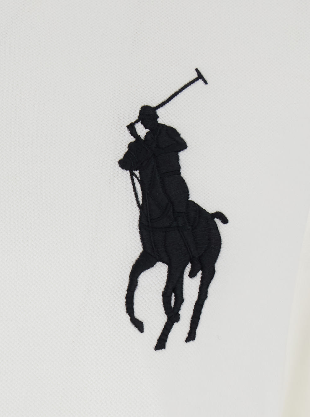 Ralph Lauren Custom Slim Fit Polo Shirt With Pony Maxi Embroidery And Numeric Detail - White