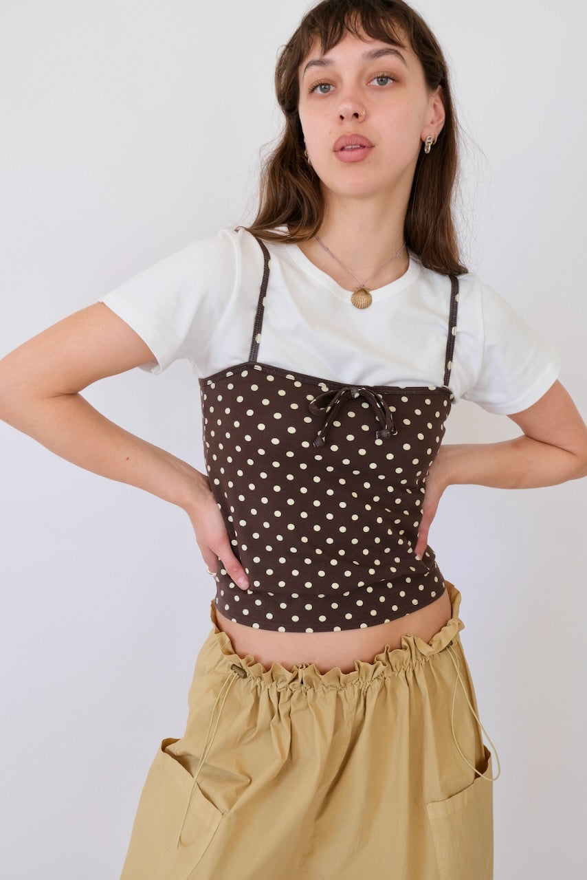 Rat Boi Tie Cami in Espresso Dot