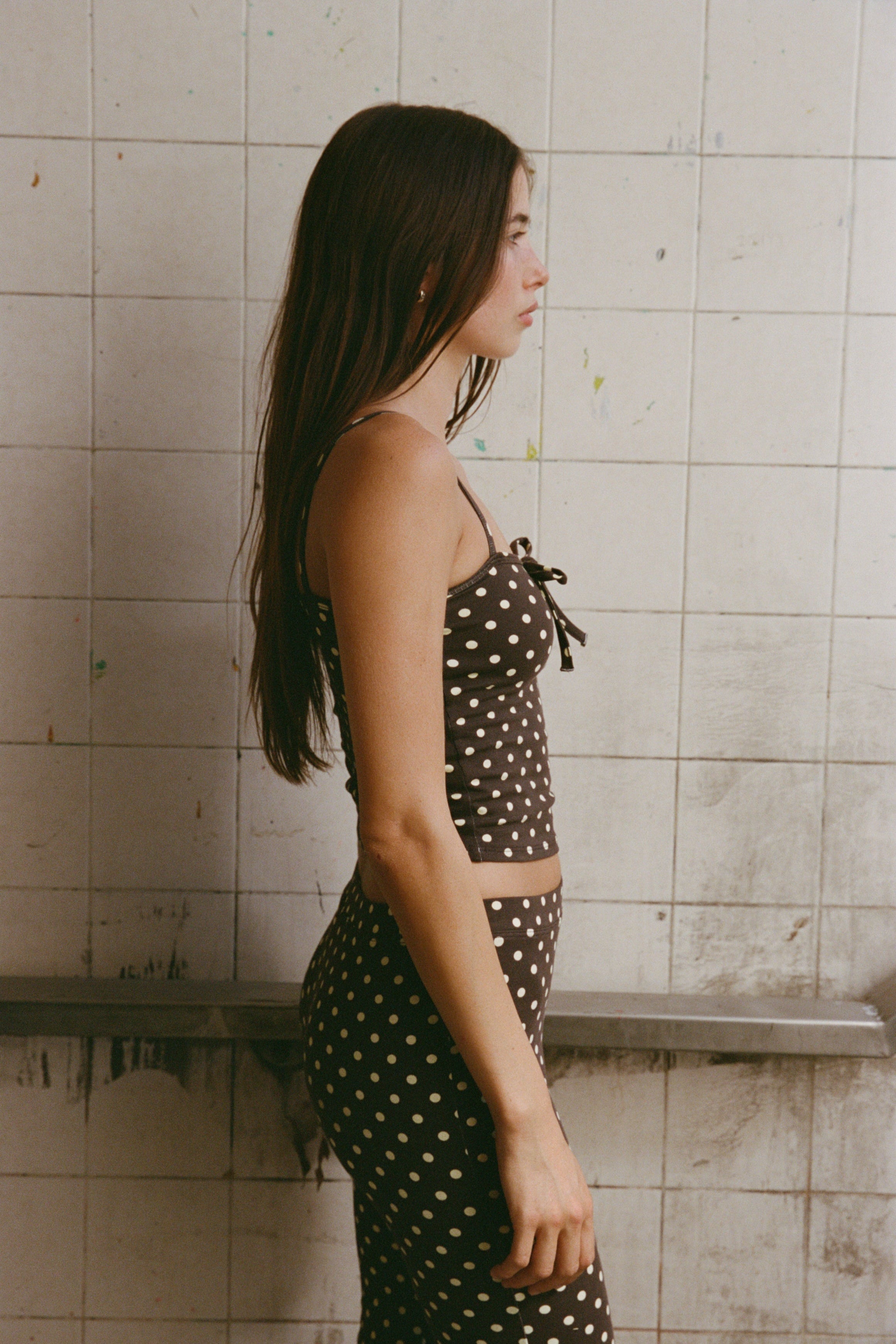 Rat Boi Tie Cami in Espresso Dot