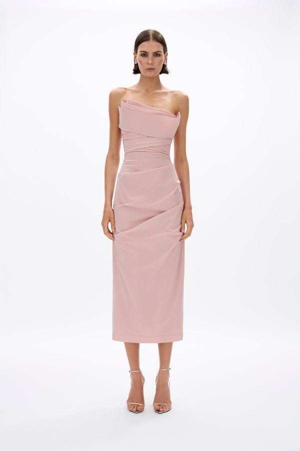 Rachel Gilbert Salma Strapless Dress - Rosewater