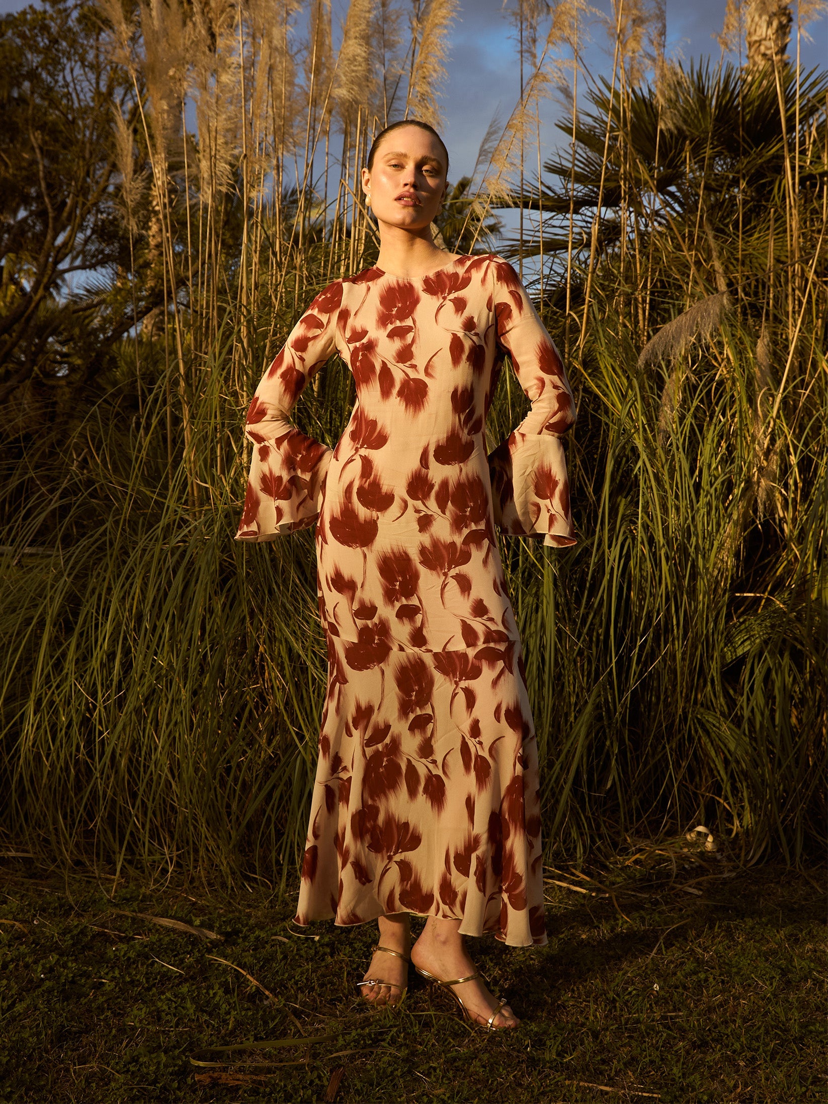 Carmen Says Jester Flower Print Midi Dress