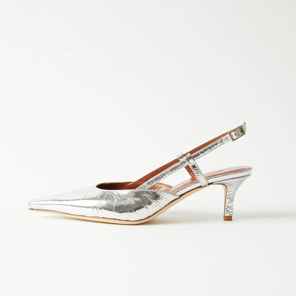 Rejina Pyo Lou Kitten Heels - Leather Silver